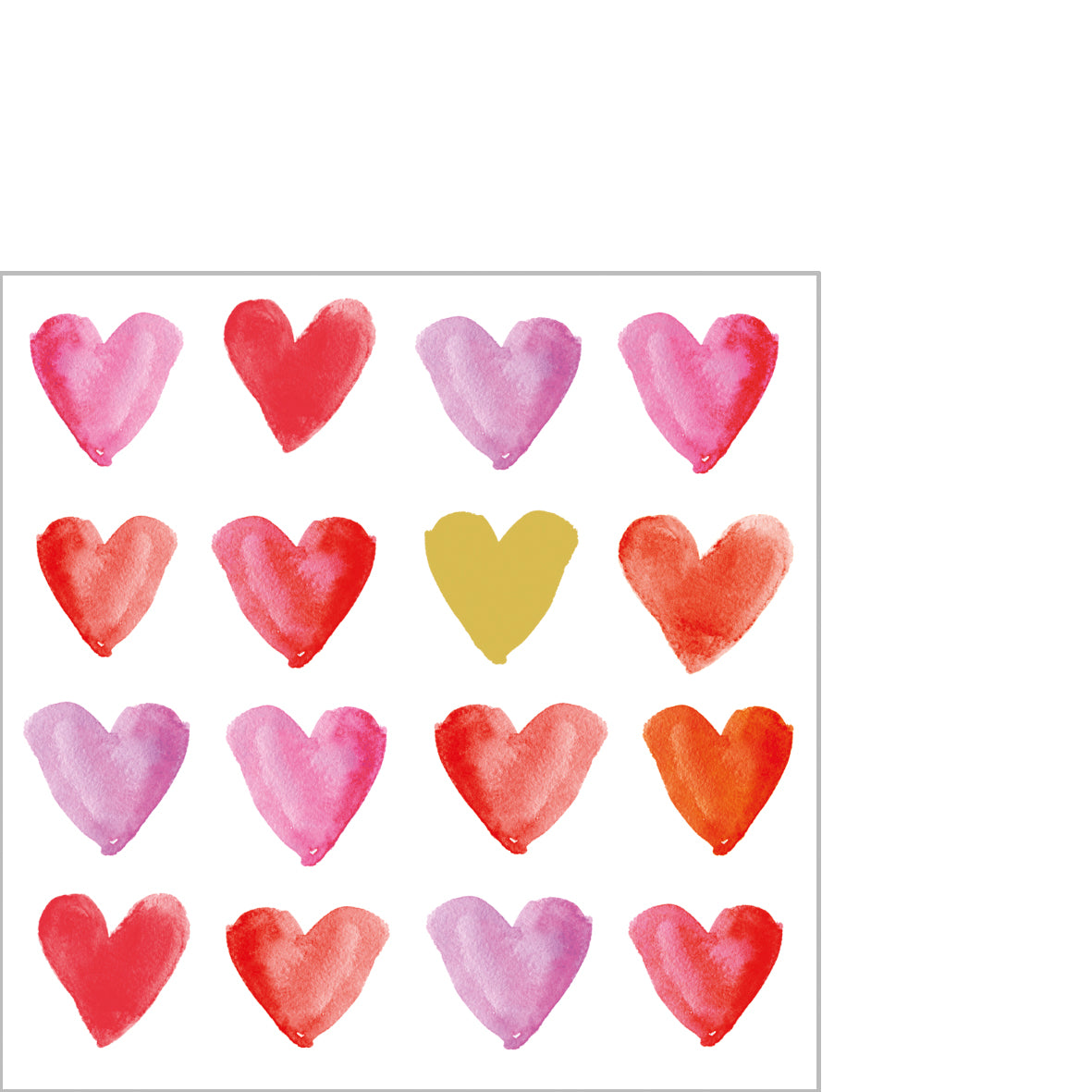 Napkin - Watercolor Hearts