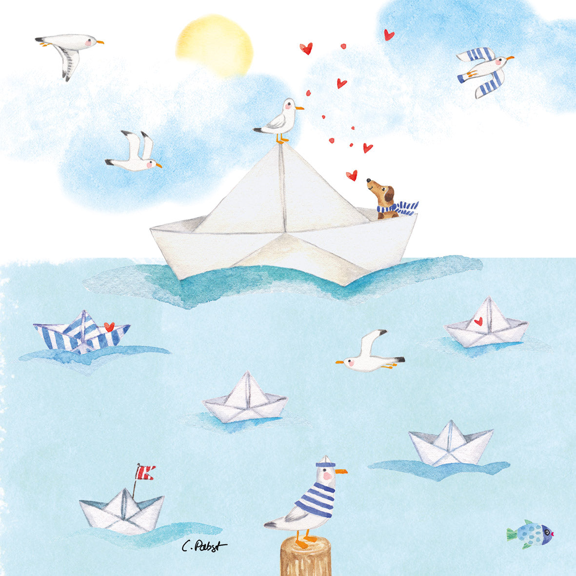 Serviette - Sailing away