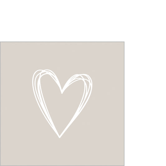 Small napkin - Pure Heart taupe
