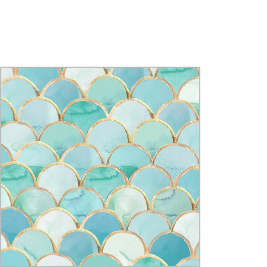 Kleine Serviette - Art Déco turquoise