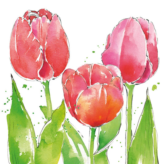 Kleine Serviette - Pink Tulips