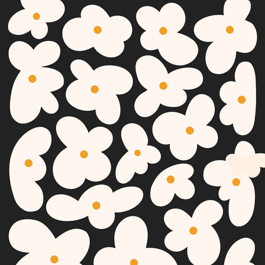 Serviette - Fleurs noires Napkin