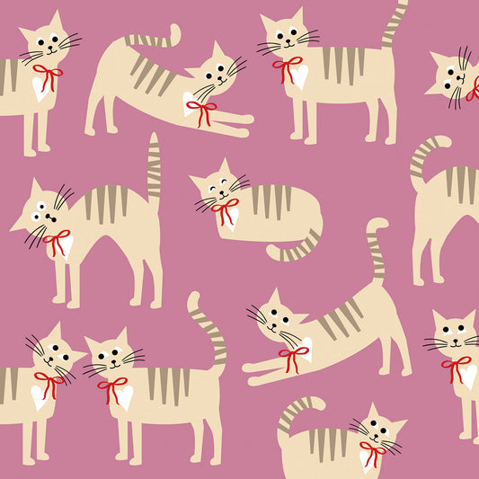 Serviette - Cat Story berry