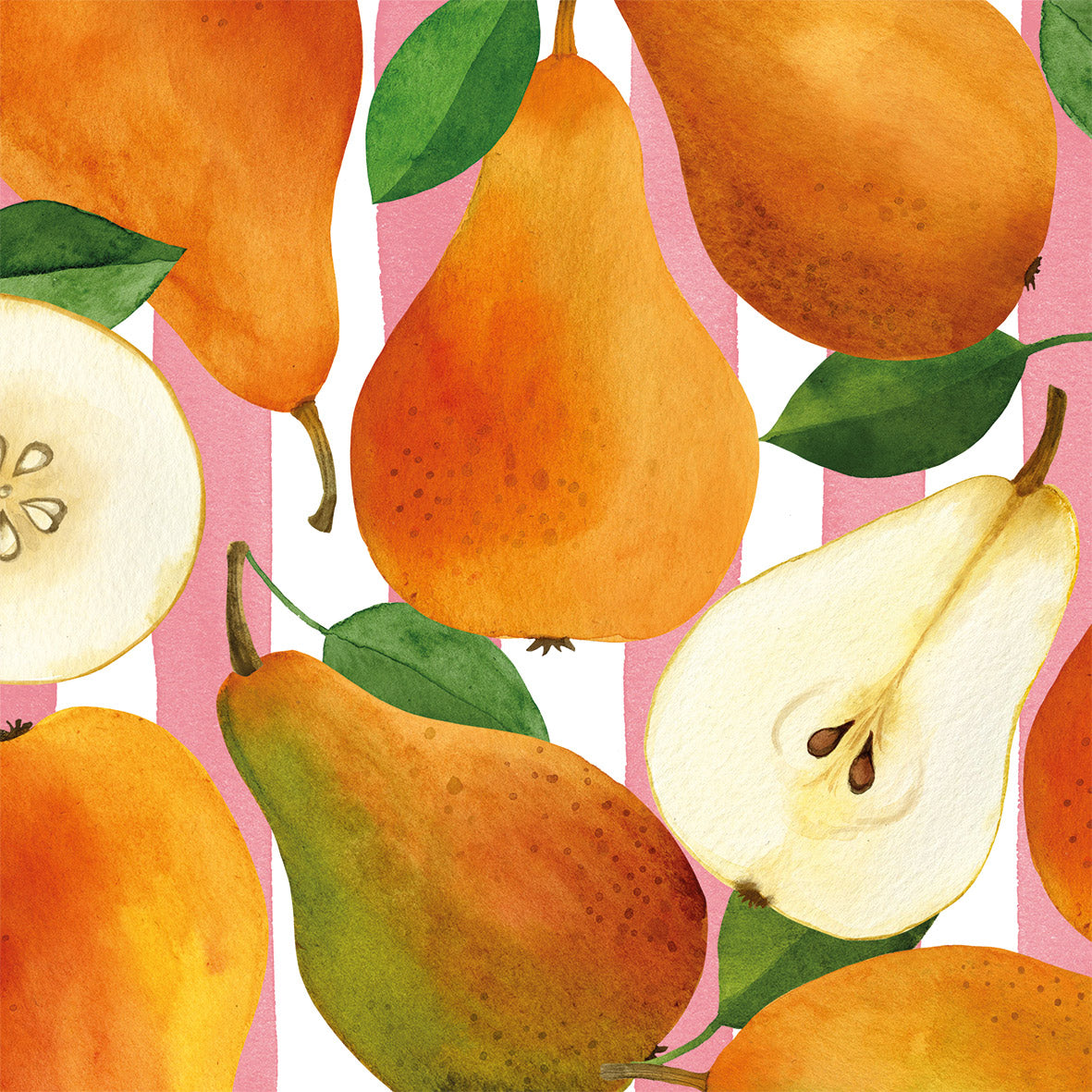Serviette - Pears & Stripes