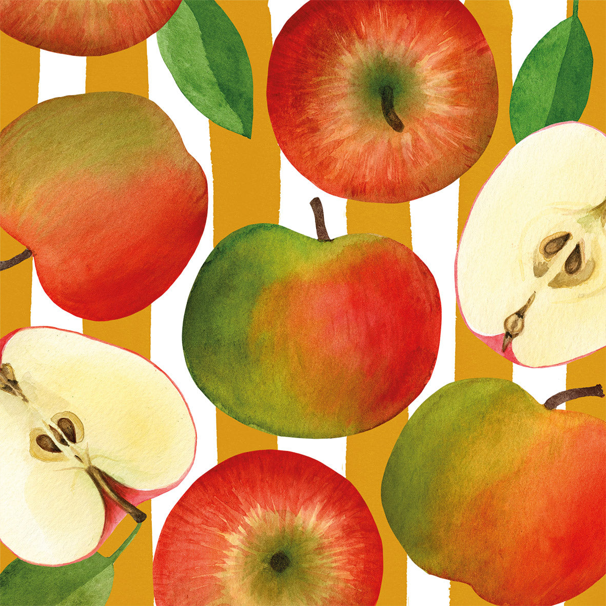 Serviette - Apple & Stripes