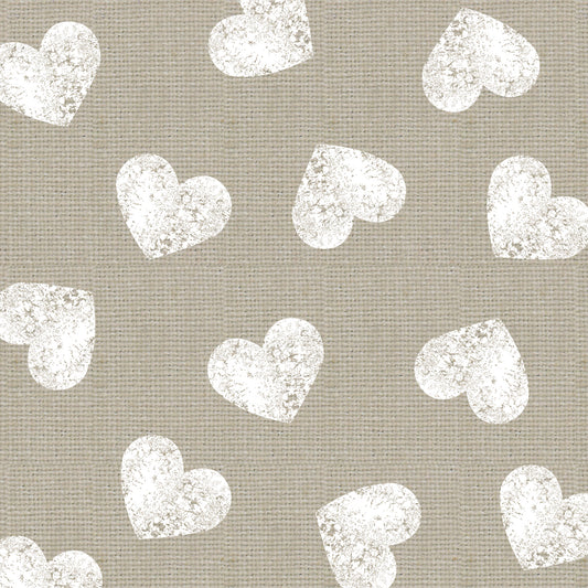 Serviette - Fashion Hearts taupe