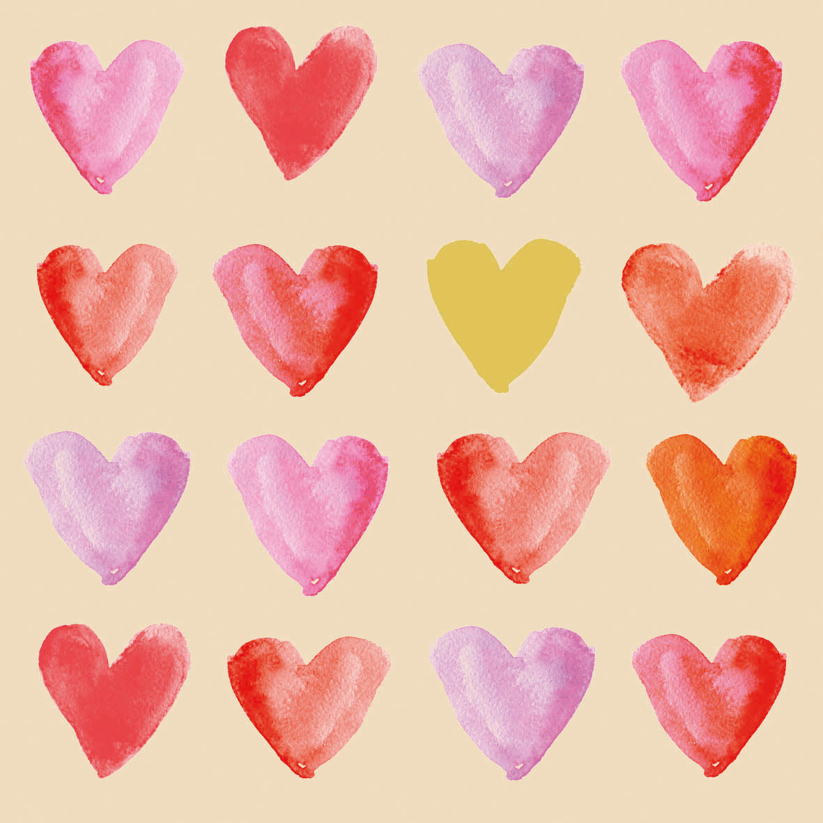 Napkin - Watercolor Hearts eco