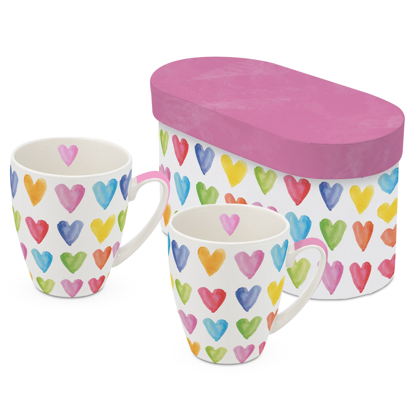 Porzellantassen - Aquarell Hearts