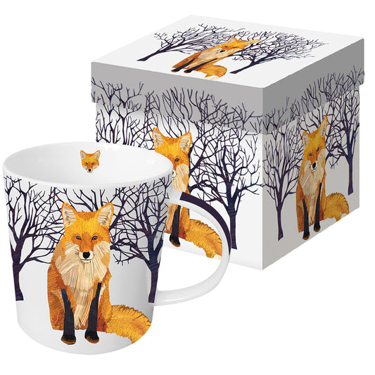Porzellantasse - Winter Fox