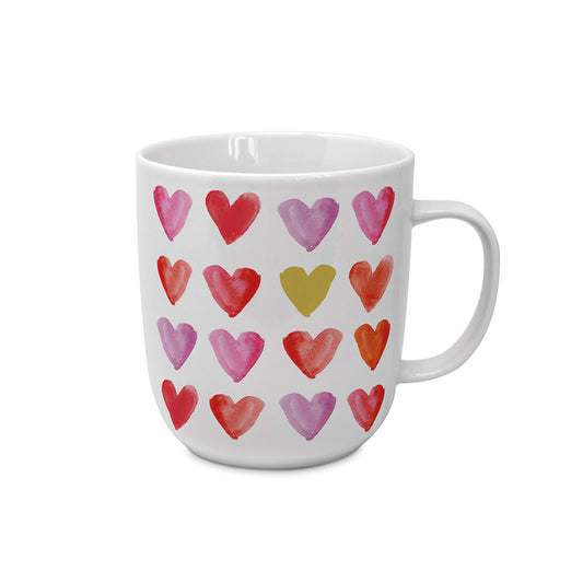 Porzellantasse - Aquarell Hearts