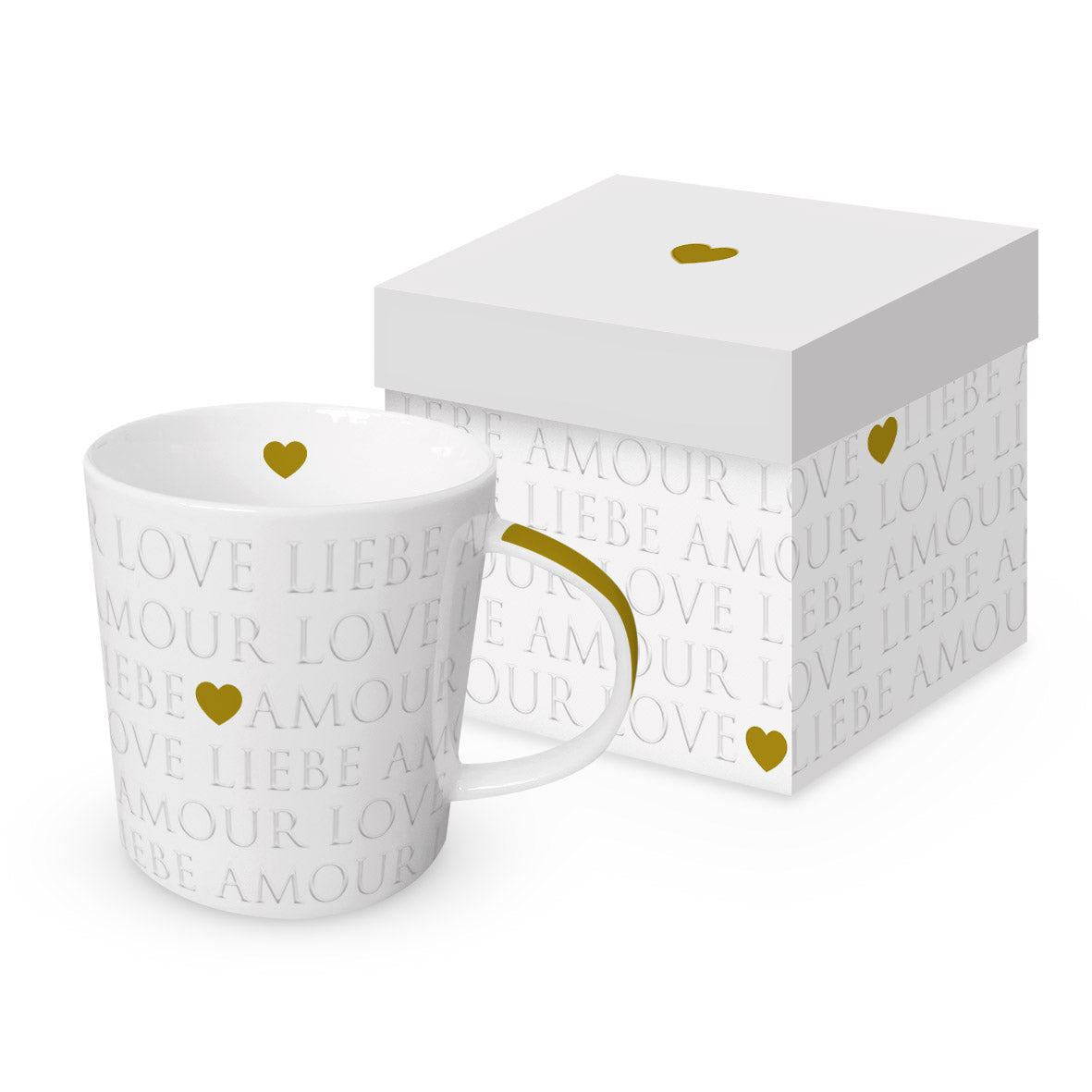 Porzellantasse - Love Letters embossed pearl