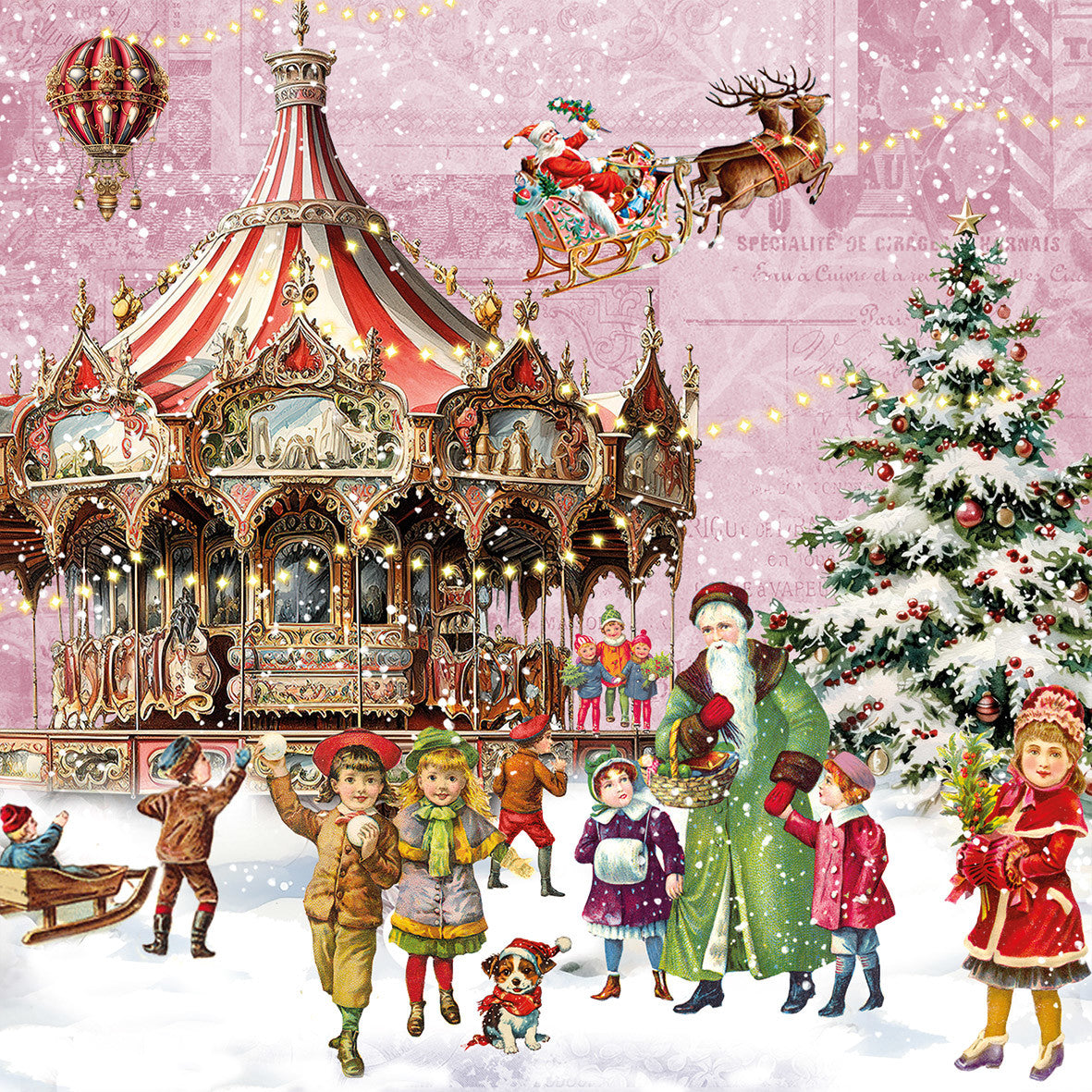 Serviette Caroussel 33x33cm