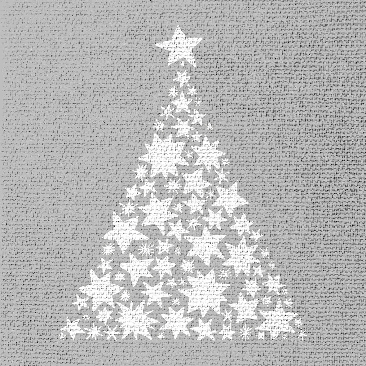 Tree on Canvas Serviette silber 33x33cm