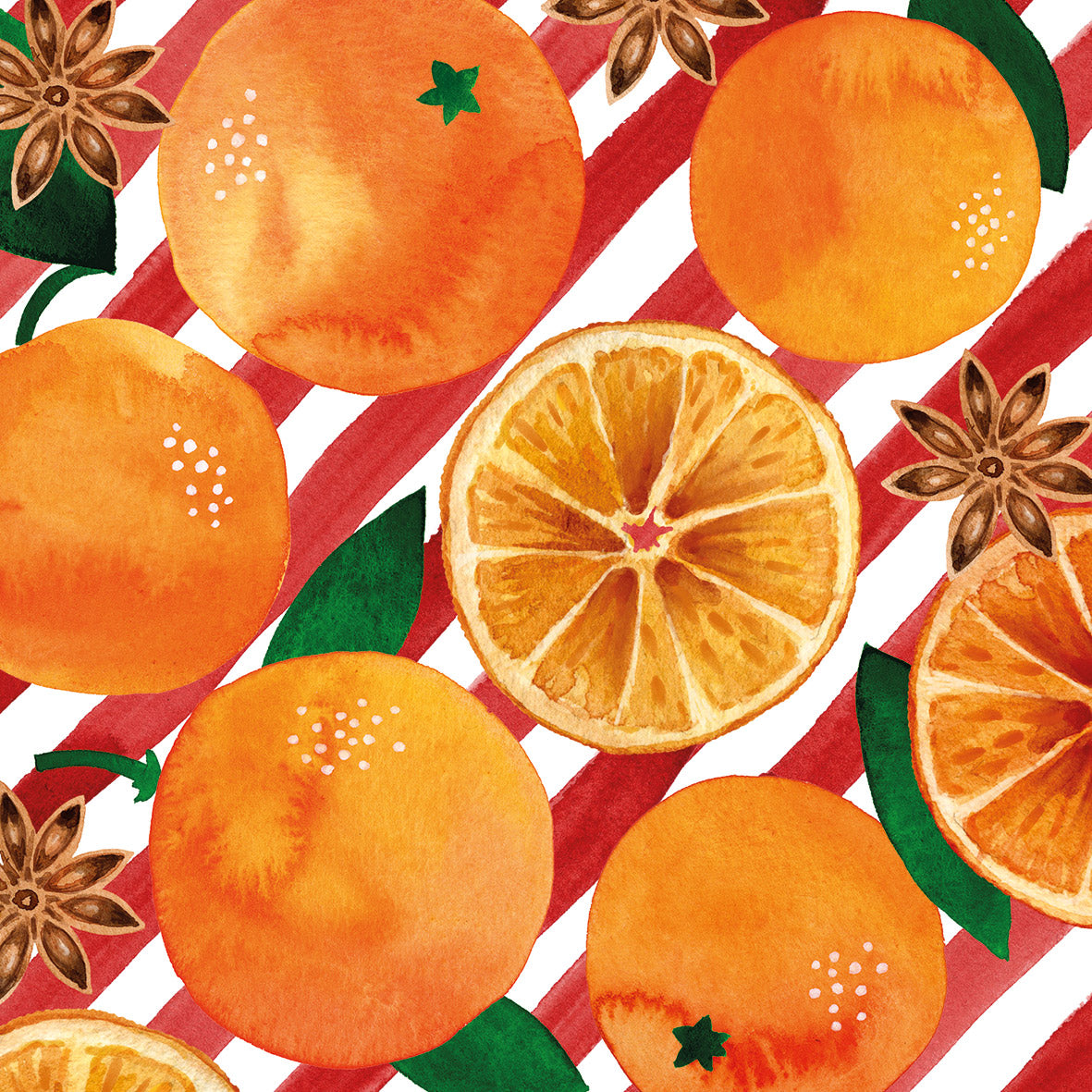 Serviette- Oranges & Stripes