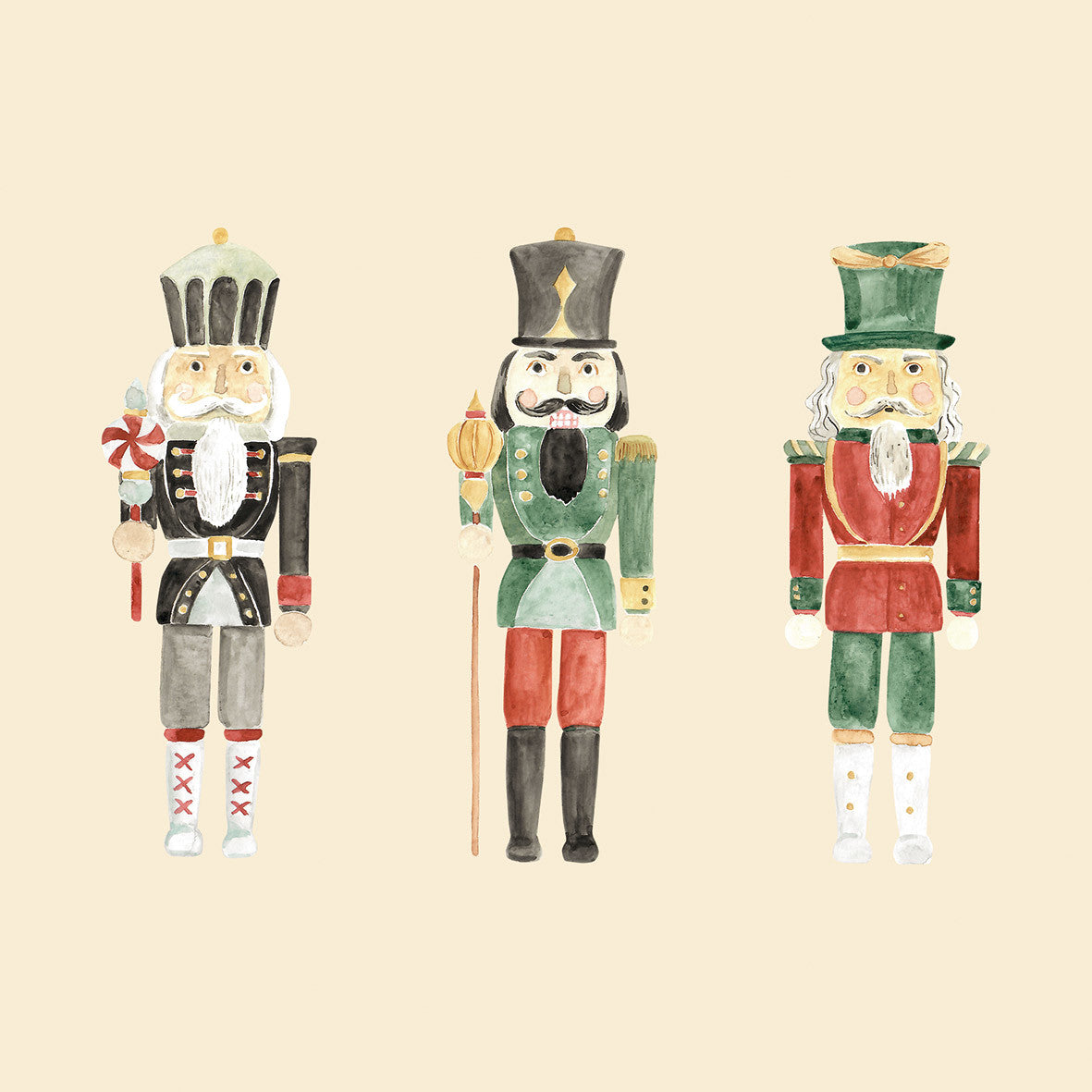 Serviette Nutcrackers beige 33x33cm