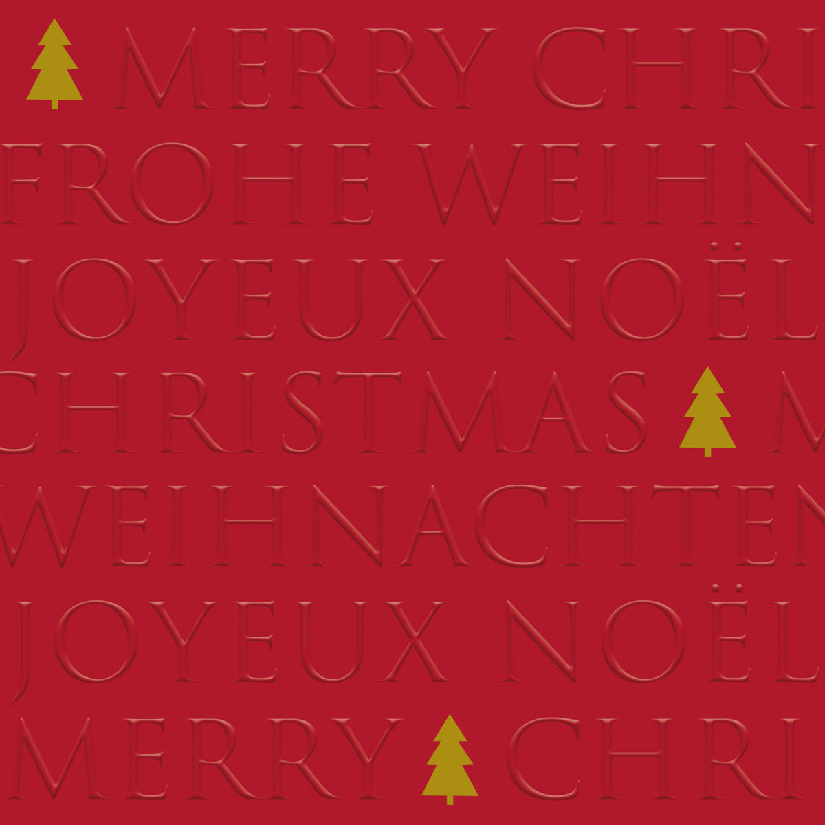 Christmas Letters Tree Serviette rot 33x33cm