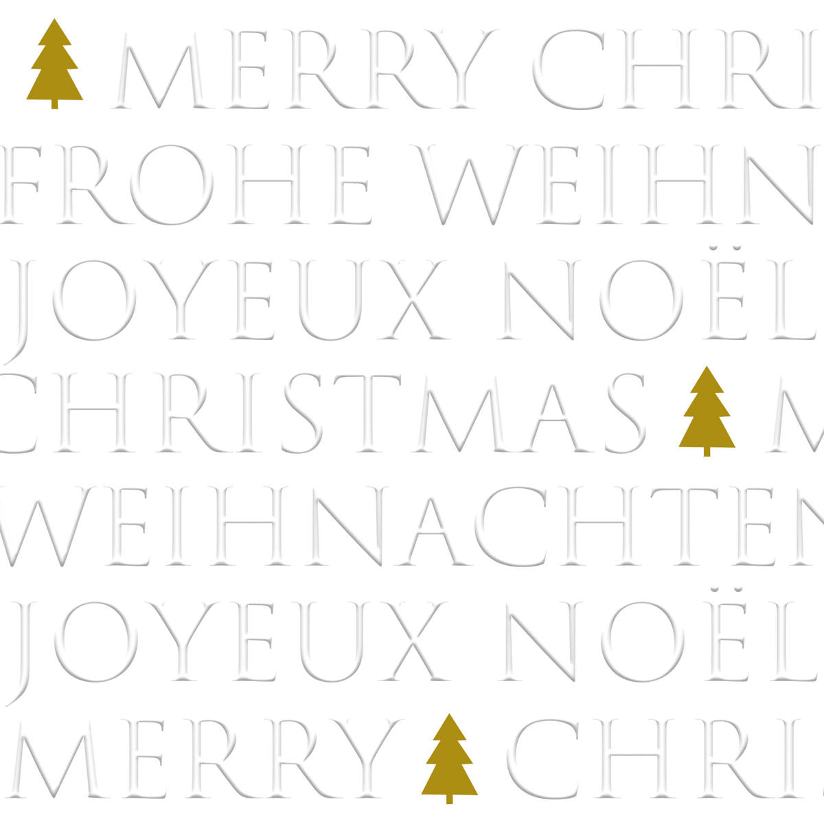 Christmas Letters Tree Serviette weiß 33x33cm