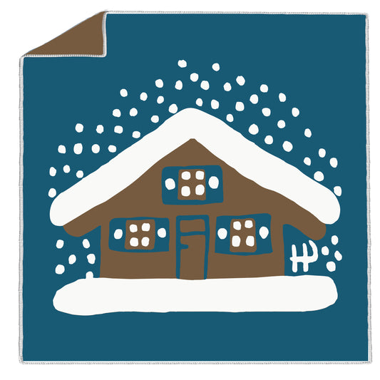 Sitzunterlage - Hütte im Schnee