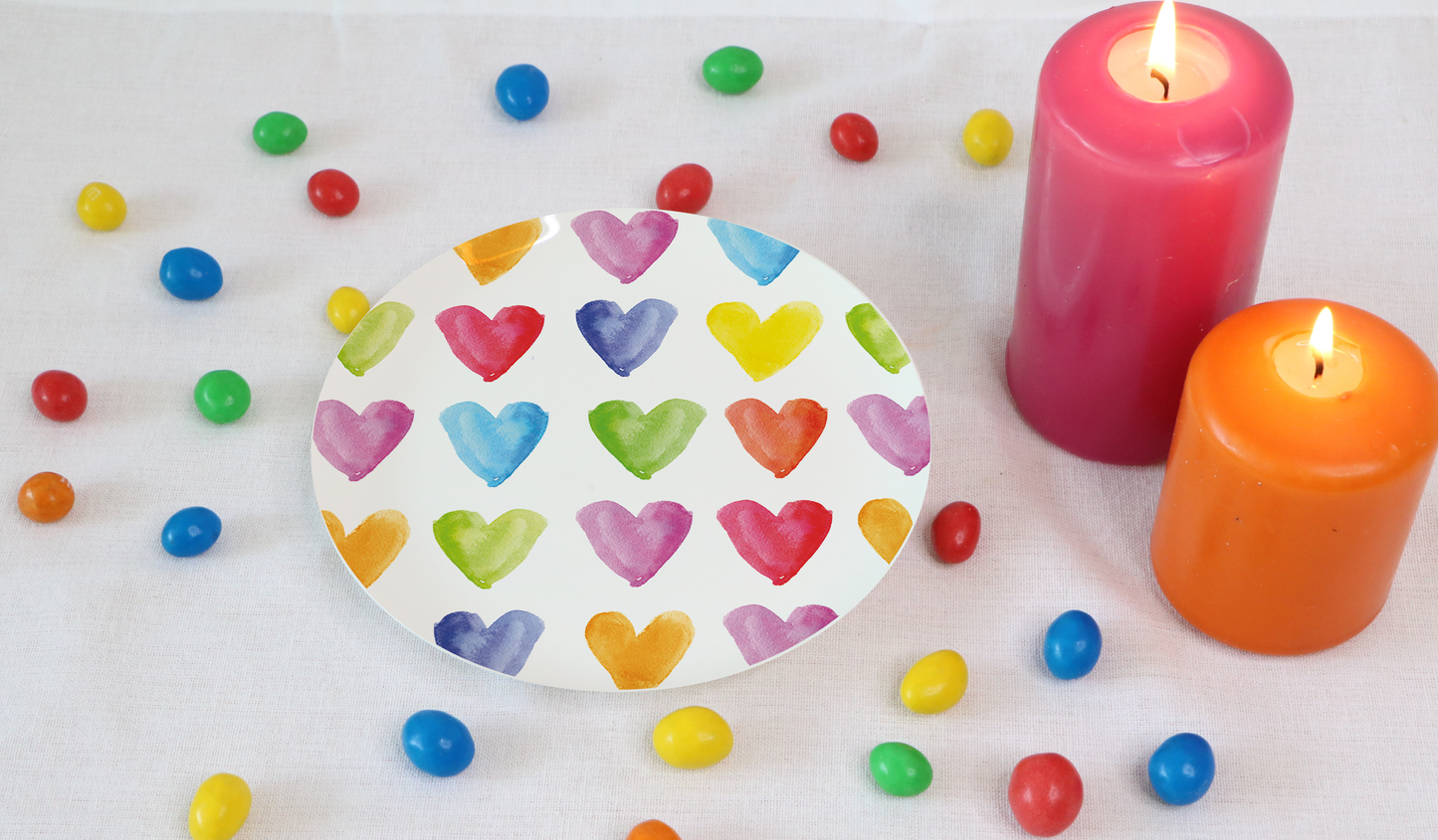 Small Plate - Watercolor Hearts