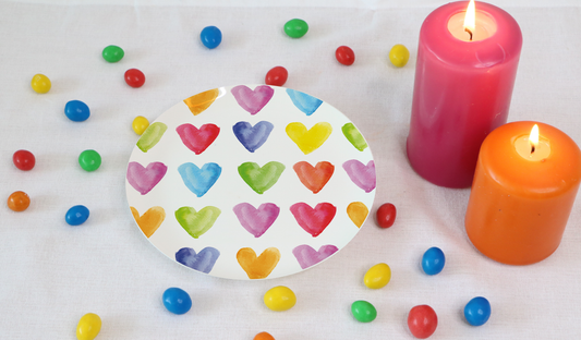 Kleiner Teller - Aquarell Hearts